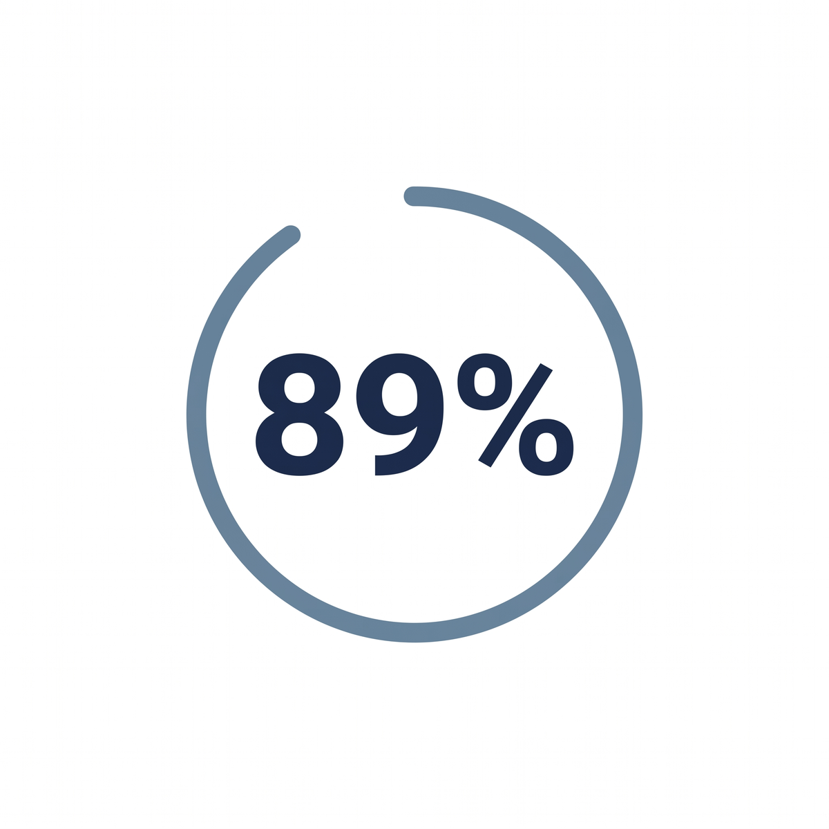 89 percent stat icon